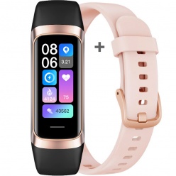 smartwatch smartband rubicon rncf05 czarny i różowy