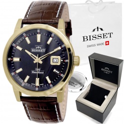 szwajcarski zegarek męski bisset bsce62-10a szafirowe szkło