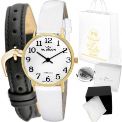 zegarek damski rubicon rnad89 + biały pasek