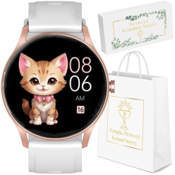 zegarek damski smartwatch komunia - gt2-5 pink/gray rubber
