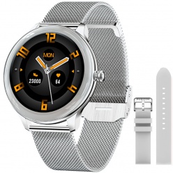 zegarek damski smartwatch rubicon viessa srebrny + pasek
