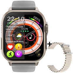 zegarek smartwatch rubicon rncf17 2 paski - szary 