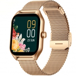 zegarek smartwatch rubicon rncf03 złoty mesh
