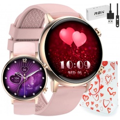 zegarek smartwatch rubicon różowe złoto amoled