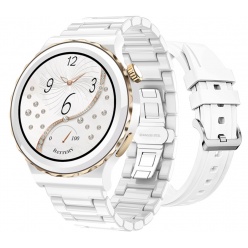 zegarek damski smartwatch rubicon ceramika złoty  + pasek