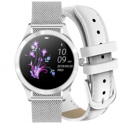 Zegarek G. ROSSI  SMARTWATCH BF1- srebrny + biały pasek