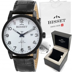 szwajcarski zegarek męski bisset bsce62-13a szafirowe szkło
