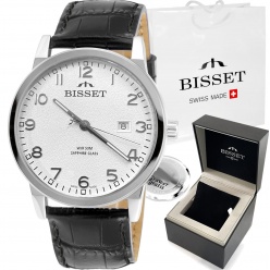 szwajcarski zegarek męski bisset bsce62-11a szafirowe szkło