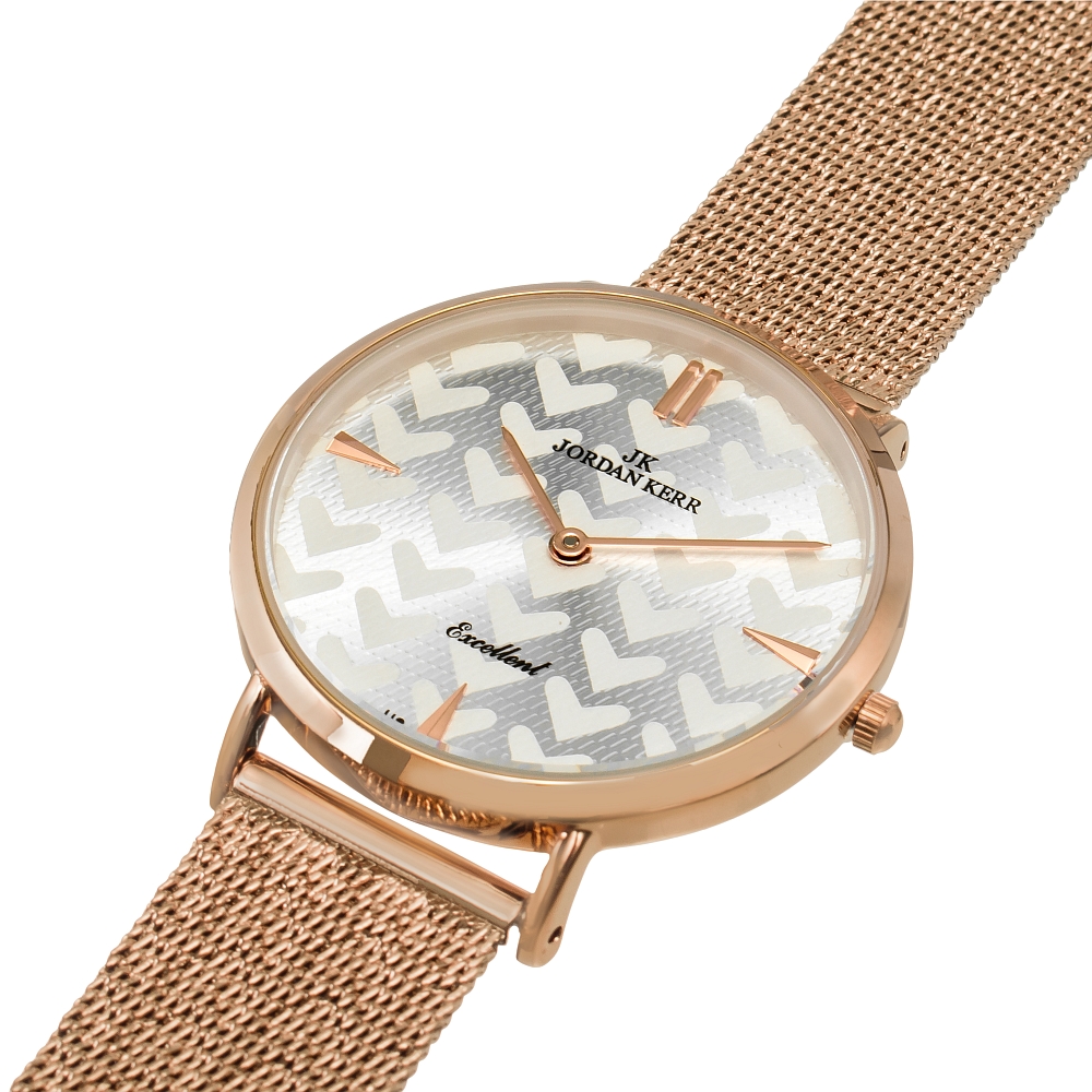 Zegarek damski Jordan Kerr - EVORA-H8007 Różowo złoty