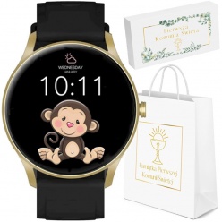 zegarek smartwatch komunia - gt2-3 czarny/ zł koperta