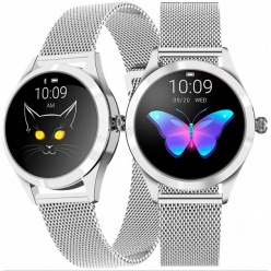zegarek damski smartwatch rubicon - rnbe37 - srebrny