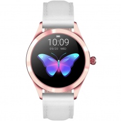  zegarek damski smartwatch rubicon - rosegold biały pasek