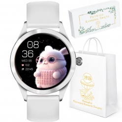 zegarek dziecięcy g. rossi  smartwatch - srebrny + pasek silikonowy komunia