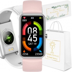 zegarek dziecięcy komunia smartwatch rubicon rnce83 pink/gray