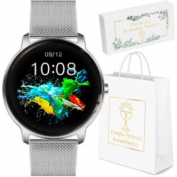 zegarek dziecięcy rubicon smartwatch - srebrny komunia