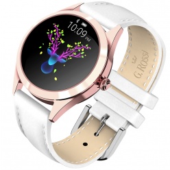 zegarek g. rossi smartwatch sw017-5f różowe złoto + biały pasek
