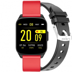 zegarek g. rossi smartwatch  sw009-4 czarny + czerwony silikonowy pasek