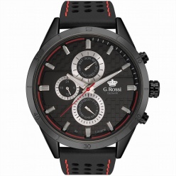 zegarek męski g. rossi exclusive - moone - 11444a-1a3 czarny ck