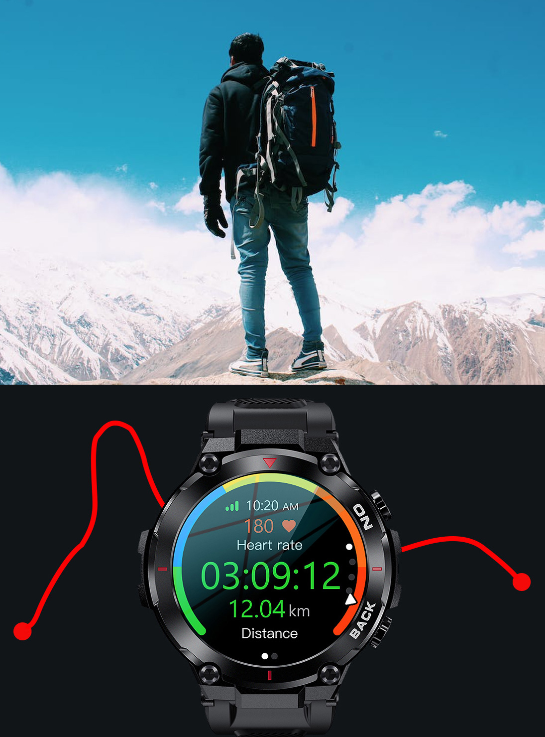 Zegarek męski SMARTWATCH  z GPS HEXAL-3 
