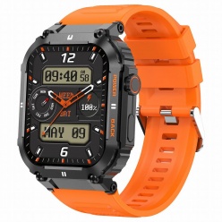 Zegarek męski SMARTWATCH GRAVITY LUTON GT6-3 czarny/ pomarańczowy gumowy