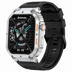 zegarek męski smartwatch gravity luton gt6-5 srebrny/ czarny gumowy