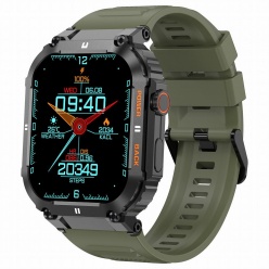 zegarek męski smartwatch gravity luton gt6-6 czarny/ khaki gumowy