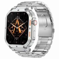 zegarek męski smartwatch gravity luton gt6-7 srebrny/ srebrna bransoleta