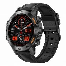 Zegarek męski SMARTWATCH GRAVITY ASTON GT9-5 czarny/czarny skórzano-gumowy