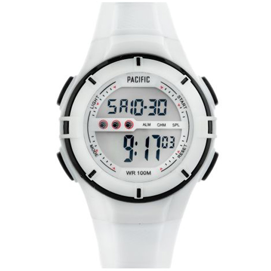 Zegarek PACIFIC sportowy LCD 205-L biały