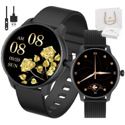 zegarek smartwatch damski g. rossi sw020-2 + czarny pasek silikonowy