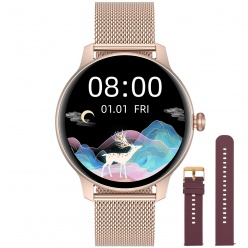 Zegarek SMARTWATCH G. Rossi SW020-1 różowozłoty + fioletowy pasek