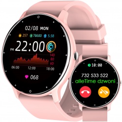 zegarek damski smartwatch - asperia - gt1-1 różowy - pełny dotyk 
