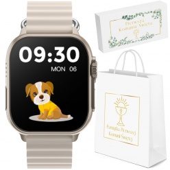 zegarek smartwatch komunia rubicon rncf17 beżowy