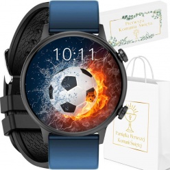 zegarek smartwatch komunia rubicon amoled/ czarny + ciemnoniebieski pasek
