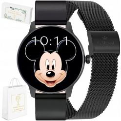 zegarek smartwatch na komunię g. rossi sw020-2 + czarny pasek silikonowy