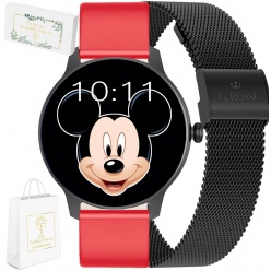 zegarek smartwatch na komunię g. rossi sw020-2 + czerwony pasek silikonowy