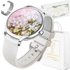 zegarek smartwatch rubicon na komunię rncf13 srebrny