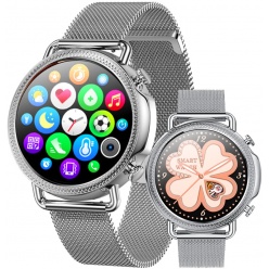 zegarek smartwatch rubicon - rnbe74 srebrny
