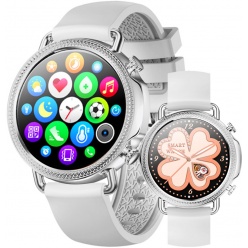 zegarek smartwatch rubicon - rnbe74 srebrny-szary