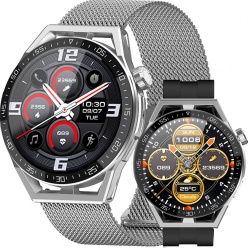 zegarek smartwatch rubicon rnce88 rozmowy silver/silver bransoleta mesh