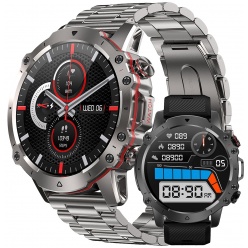 zegarek smartwatch rubicon rncf18 srebrny + czarny pasek