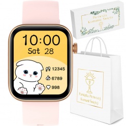 zegarek smartwatch na komunię rubicon rnce97 pink