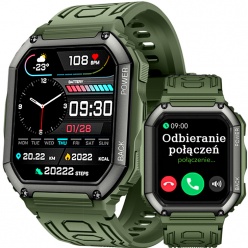 zegarek smartwatch rubicon rozmowy e93 zielony silikon