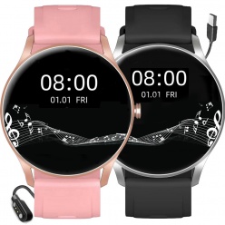 zestaw dla par smartwatch - gt2 pink/black - pełny dotyk 