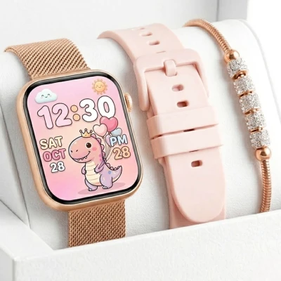 Zestaw KOMUNIA zegarek SMARTWATCH Rubicon dla dziewczynki + bransoletka