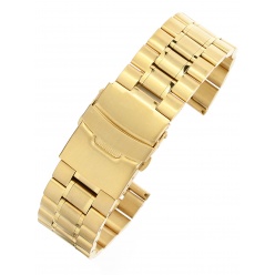 Złota stalowa bransoleta do zegarka SG2402- 24mm 