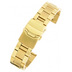 złota stalowa bransoleta pacific do zegarka  20mm 